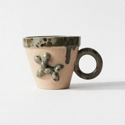 Balloon Dog Ceramic Coffee Cup – Playful Defiance in Clay, Ø8.5×8.5 cm by Red Raven Pottery