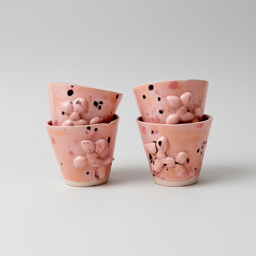 Balloon Pup Ceramic Minis - Playful Duo for Shots & Succulents, Ø4.5×5.5 cm by Red Raven Pottery