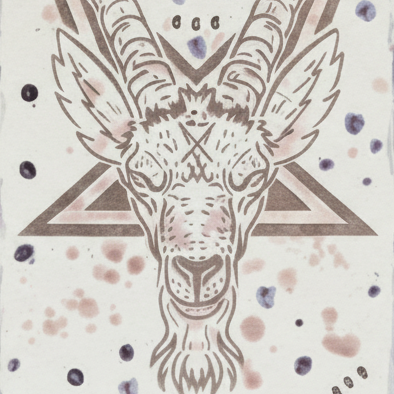 Baphomet Sigil Ceramic Tile – Occult Wall Art with Ritual Presence, 27×20 cm by Red Raven Pottery