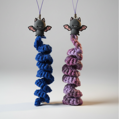 Batty Twirl Crochet Charm – Nightflight Companion Pocket Totem, 15 cm by Hook & Hex