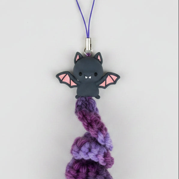 Batty Twirl Crochet Charm – Nightflight Companion Pocket Totem, 15 cm by Hook & Hex