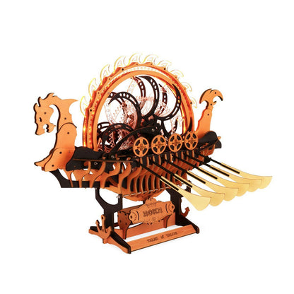 Viking Tales DIY Wooden Dragon Ship Kit – Courageous Spirit of the North, 229 pieces by Robotime