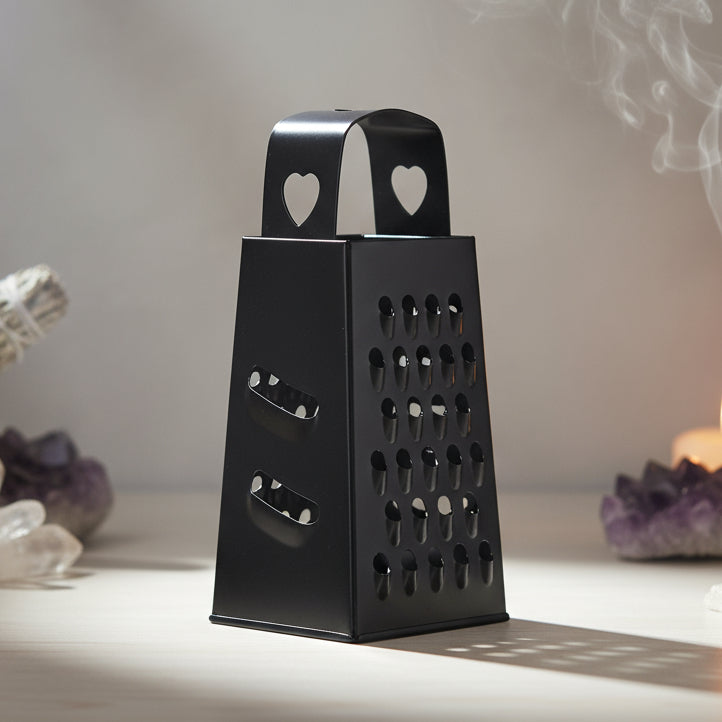 Black Metal Fragrance Grater – Grounded Sleek Utility, 8 cm