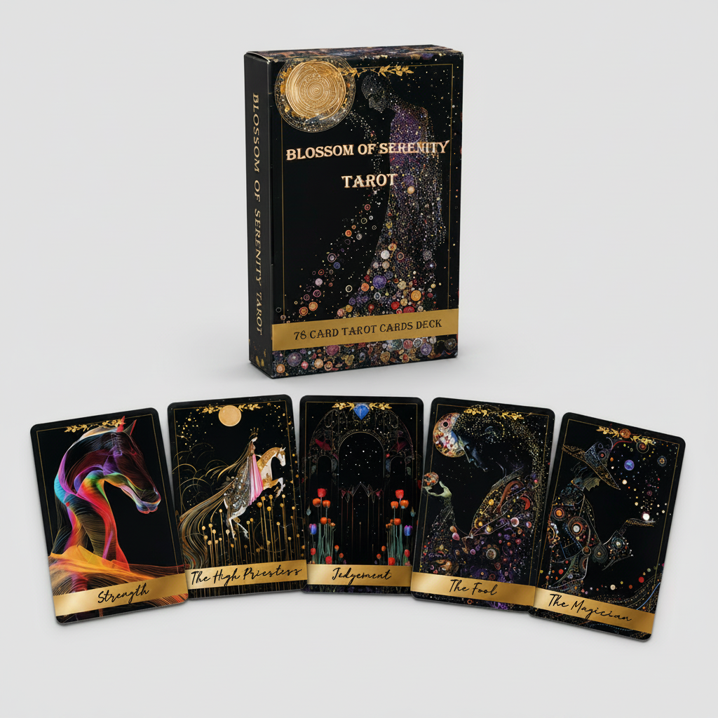 Blossom of Serenity Tarot Deck – Peaceful Reflection for Inner Growth, 78 cards, 10×6 cm