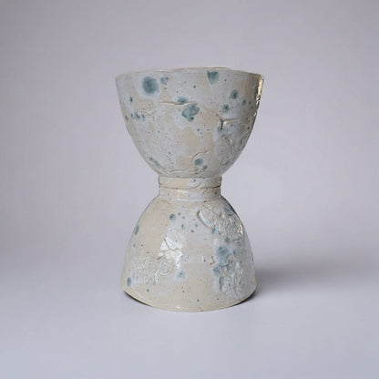 Blue Tidelore Ceramic Planter – Calm Patterned Stillness, Ø12×17 cm by Red Raven Pottery