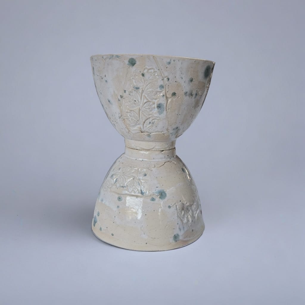 Blue Tidelore Ceramic Planter – Calm Patterned Stillness, Ø12×17 cm by Red Raven Pottery