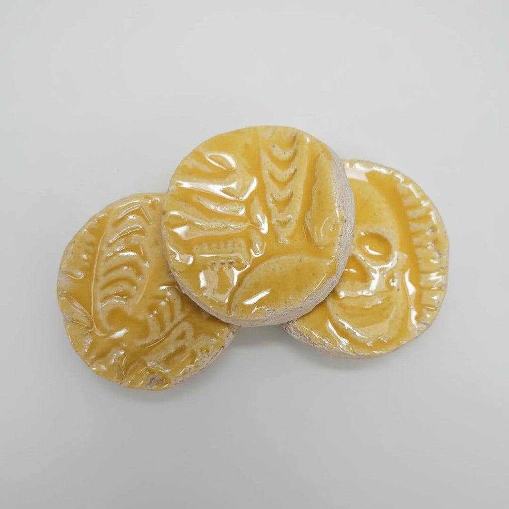 Bone Crypt Ceramic Fidgets – Grounding Tokens for ADHD, PTSD & Spectrum Relief, Ø2×0.5 cm by Red Raven Pottery