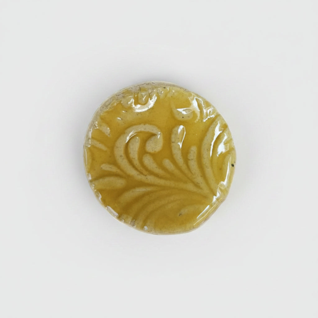 Botanical Vibe Ceramic Fidgets – Grounding Tokens for ADHD, PTSD & Spectrum Relief, Ø2×0.5 cm by Red Raven Pottery