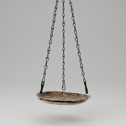 Bronze Bloom Ceramic Bird Feeder – Offering for Winged Visitors, Ø14.5 × 2.5 cm by Red Raven Pottery