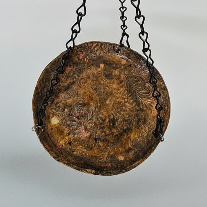 Bronze Bloom Ceramic Bird Feeder – Offering for Winged Visitors, Ø14.5 × 2.5 cm by Red Raven Pottery