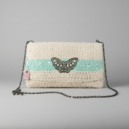 Butterfly Breeze Crochet Purse – Pastel Lightness Shoulder Bag, 28×16 cm by Hook and Hex