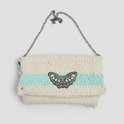 Butterfly Breeze Crochet Purse – Pastel Lightness Shoulder Bag, 28×16 cm by Hook and Hex