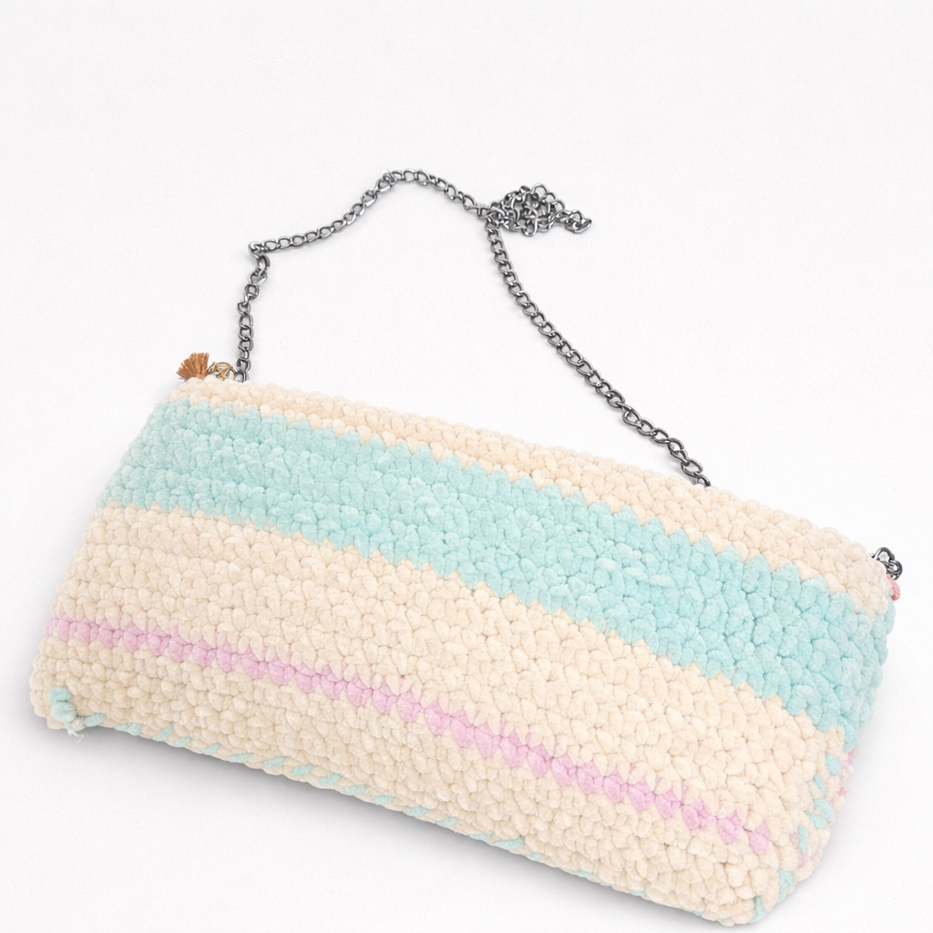Butterfly Breeze Crochet Purse – Pastel Lightness Shoulder Bag, 28×16 cm by Hook and Hex