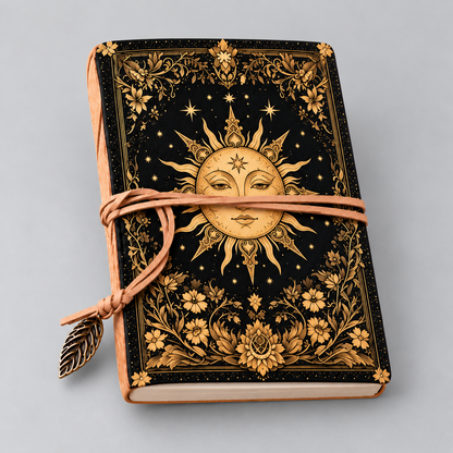 Celestial Sun or Moon Notebook – Reflection & Manifestation Journal, 18 × 12.5 cm