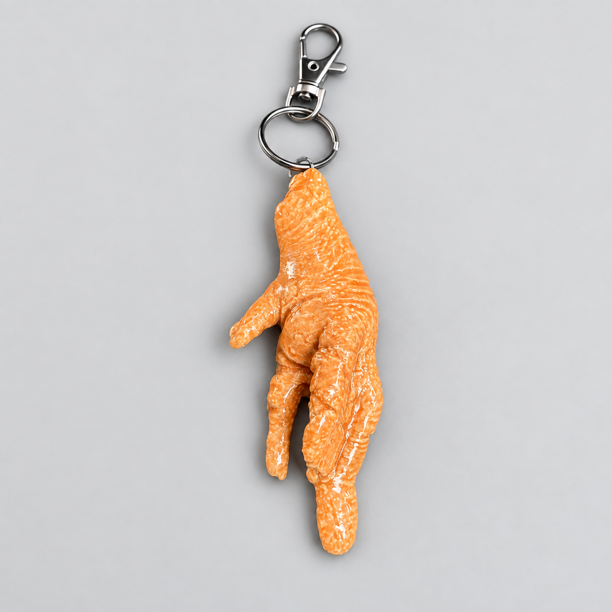 Chicken Foot Handmade Ceramic Keyring – Halloween Pocket Charm, 10 × 4 × 2 cm by Red Raven Pottery