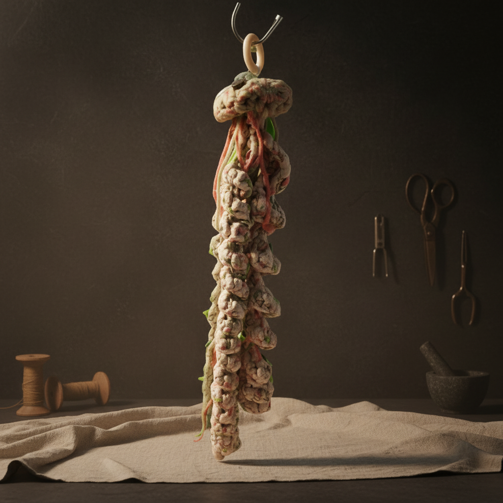 Coralblush Jellyfish Crochet Hanging – Reef Drift for Dreamy Nooks, 42 cm by Hook & Hex