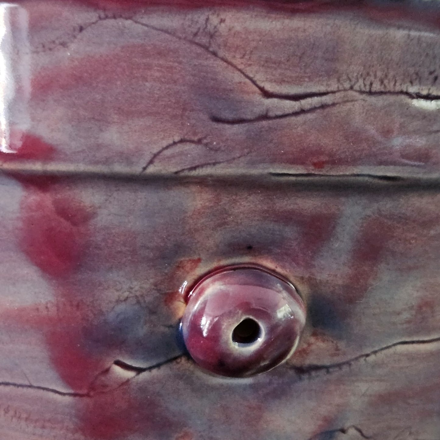 Cosmic Nebula Ceramic Planter – Indigo & Lilac Swirl Vessel, Ø9×10 cm by Red Raven Pottery