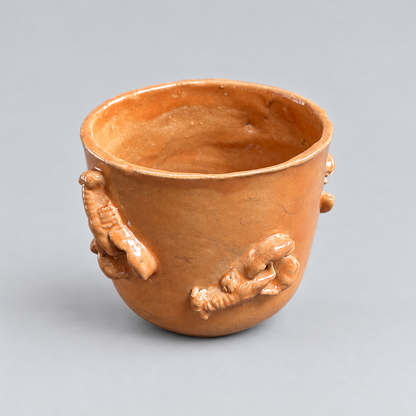 Crab Bisque Handmade Ceramic Mug – Claws Around the Coffee, Ø8 × 8.5 cm by Red Raven Pottery