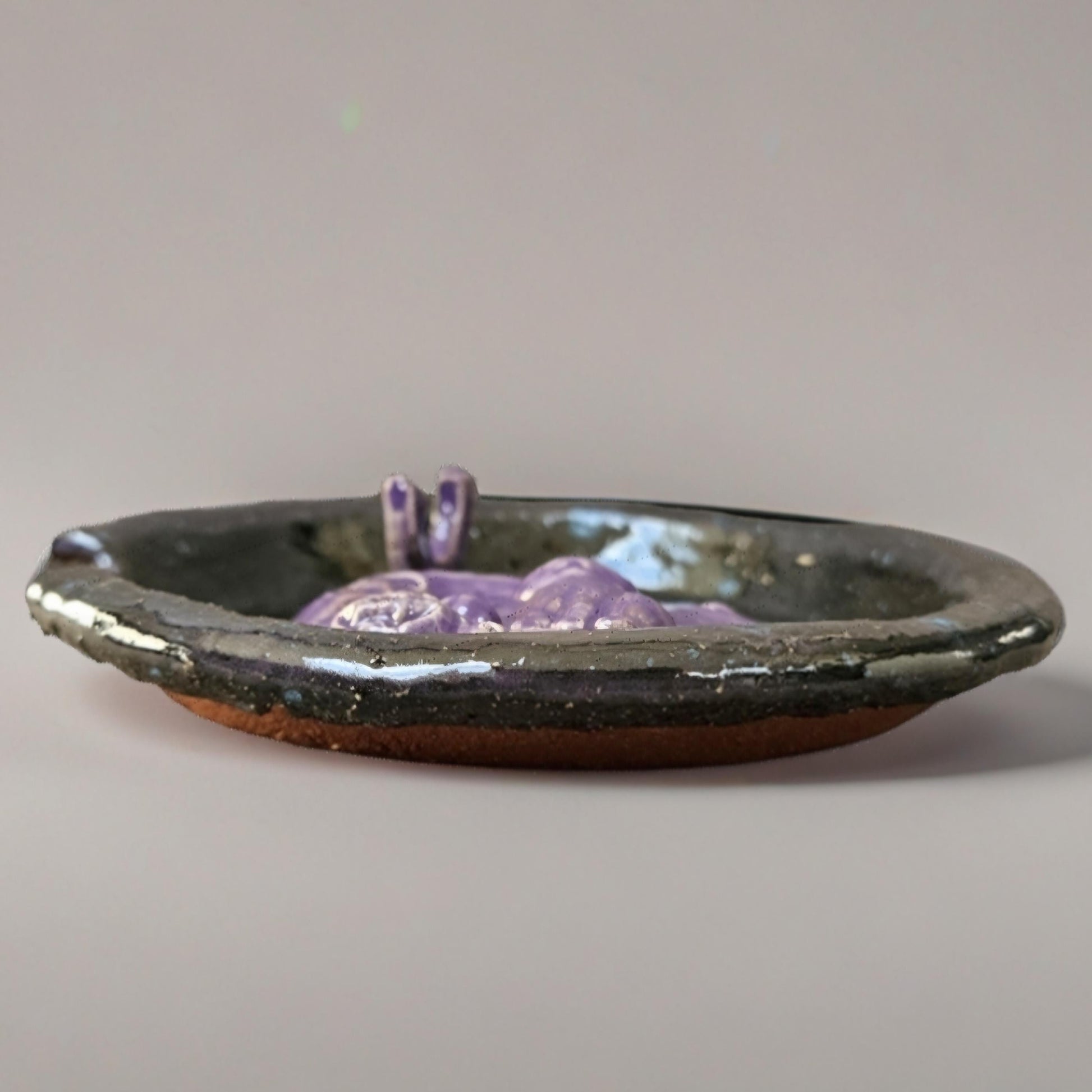 Crescent Familiar Ceramic Smudge Dish – Purifying Smoke Bowl, Ø16 cm by Red Raven Pottery