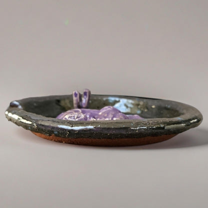Crescent Familiar Ceramic Smudge Dish – Purifying Smoke Bowl, Ø16 cm by Red Raven Pottery
