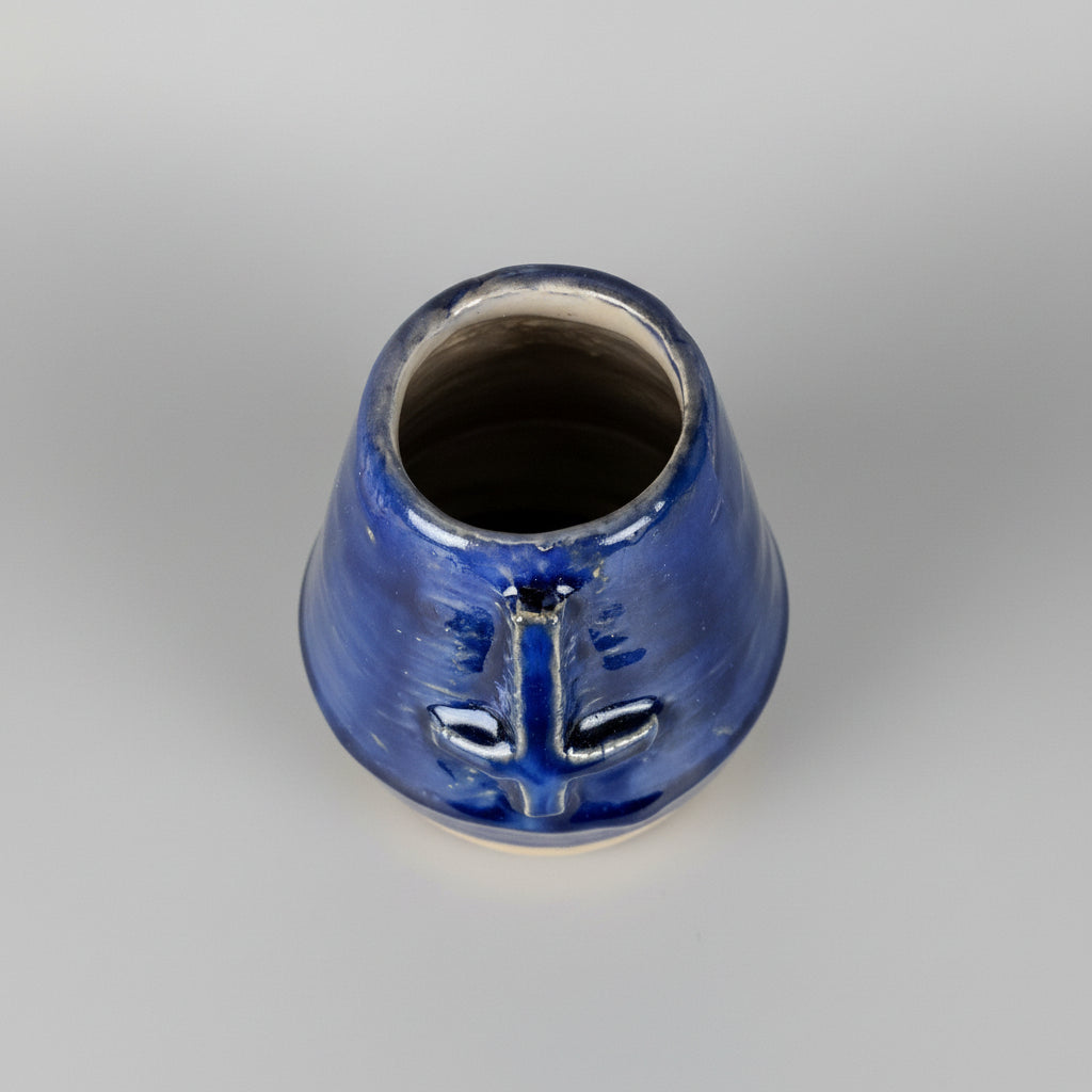 Crux Inversa Ceramic Mini Vase – Vessel Of Inner Sovereignty, Ø6×10 cm by Red Raven Pottery