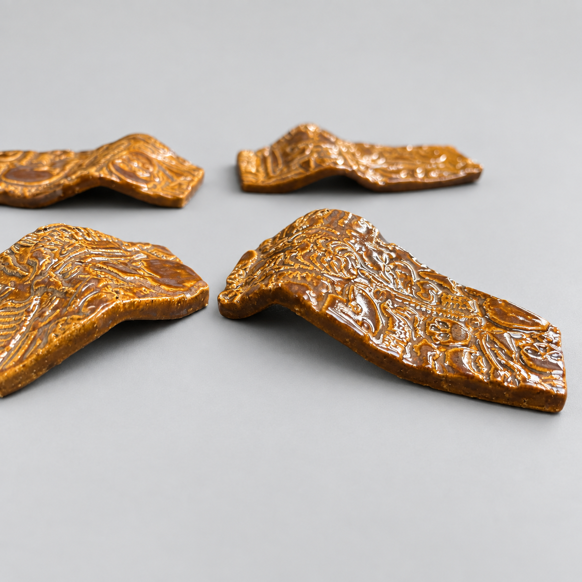 Crypt of Bones Handmade Ceramic Cutlery Rests – Remains at the Table, 9 × 4 × 1 cm, by Red Raven Pottery