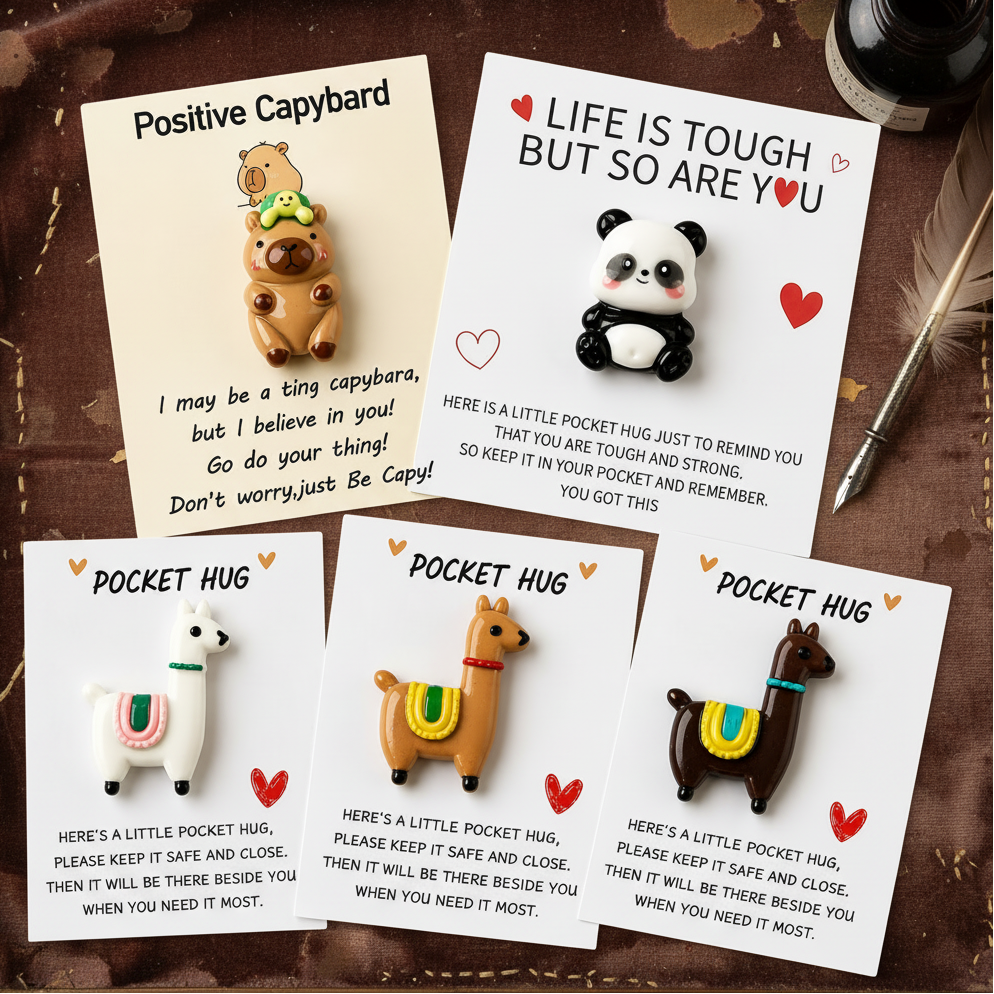 Cuddly Pocket Charm Talisman – Tiny Comforting Companion, 8 × 5.5 cm