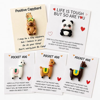 Cuddly Pocket Charm Talisman – Tiny Comforting Companion, 8 × 5.5 cm