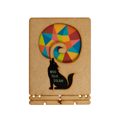 "Woo Your Dream"  Wooden Postcard - Standing 3D Eco Greeting