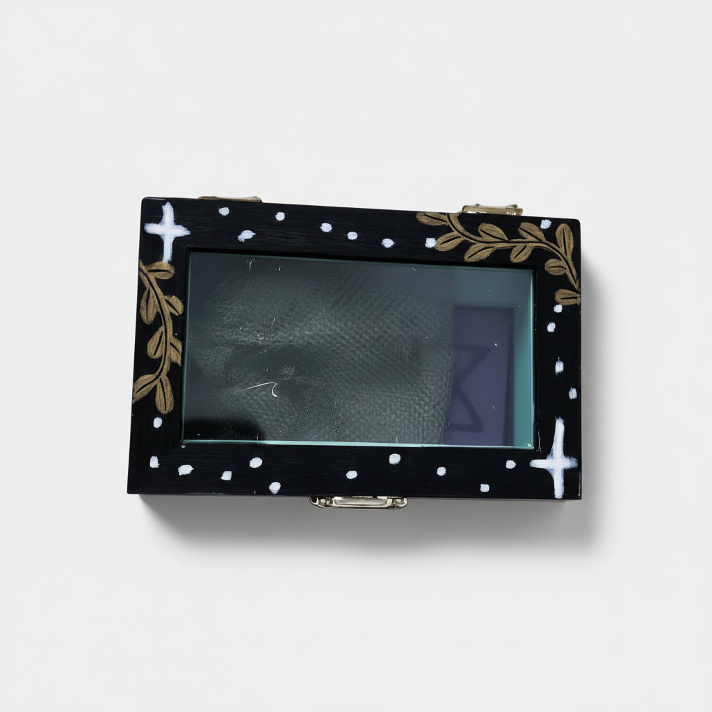 Dagaz Threshold Painted Ritual Box – Kit for Breakthrough & Renewal, 12×8×5 cm by Hook & Hex