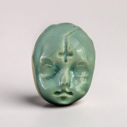 Doll Face Fridge Magnets – Occult Ceramic Ornaments, 4×3 cm, various designs by Red Raven Pottery