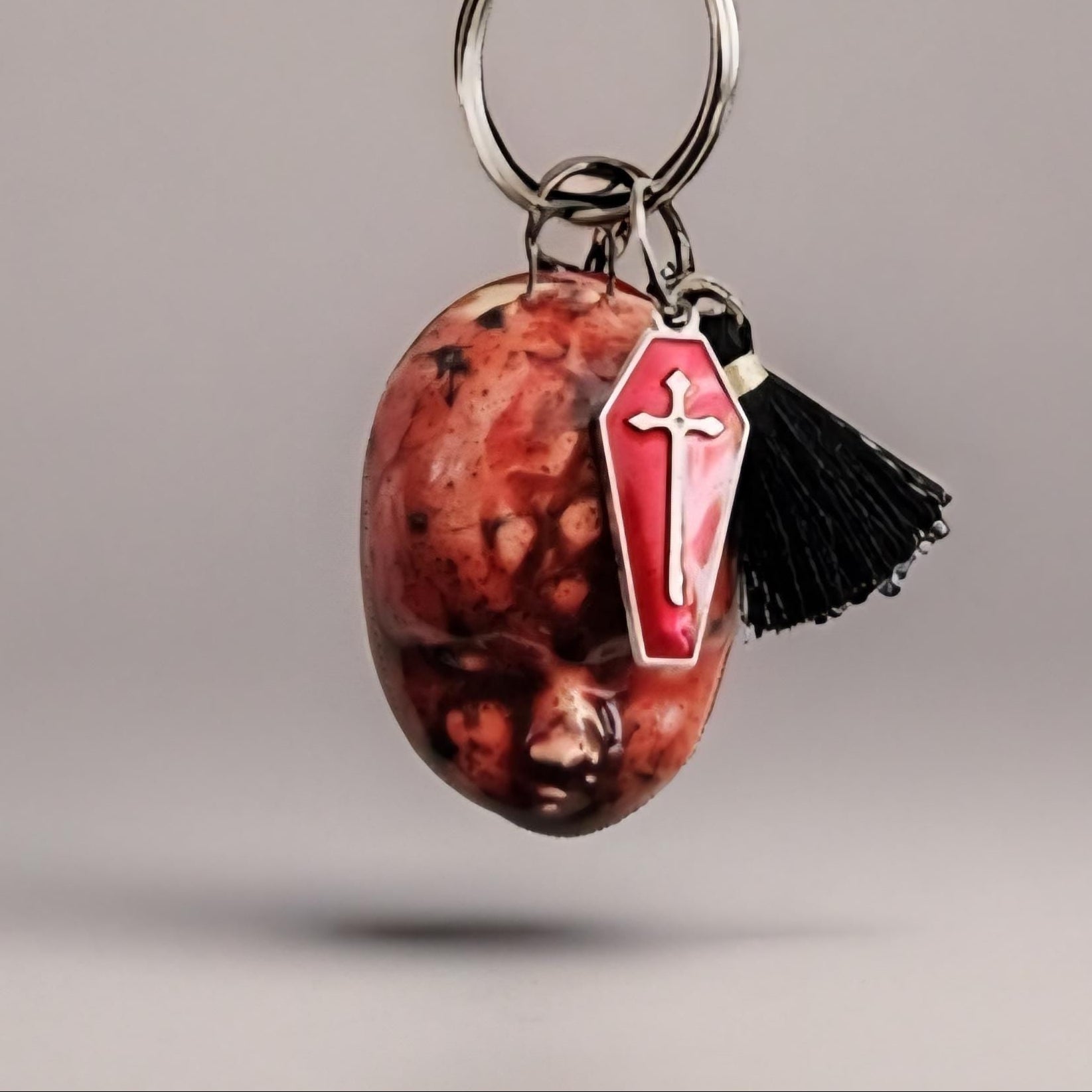 Doll Face Keychains – Eerie Ceramic Charms, 4×3 cm, various designs by Red Raven Pottery