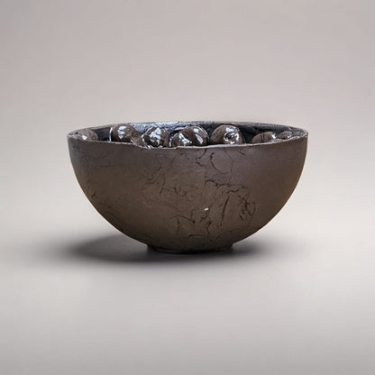 Dollfaces' Gaze Ceramic Bowl – Uneasy Innocence in Silence, Ø13×6 cm by Red Raven Pottery