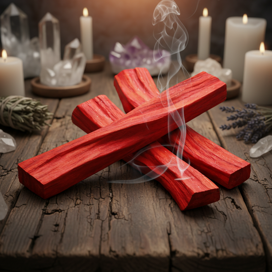 Dragon Blood Palo Santo Sticks – Protective Flame for Ritual Clearing, 10 cm (Set of 3)