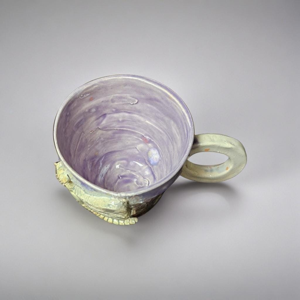 Dragonfly Dawn Ceramic Coffee Cups – Set of 2 Morning Ritual Vessels, Ø7.5×6.5 cm by Red Raven Pottery