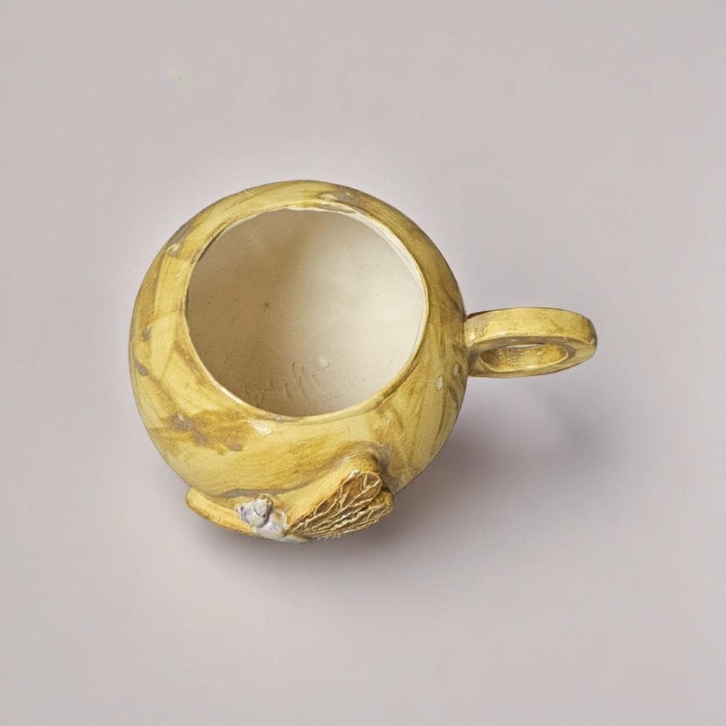 Drifting Dragonfly Ceramic Tea Mug – Dawn-Toned Ritual Comfort, Ø11×9.5 cm by Red Raven Pottery