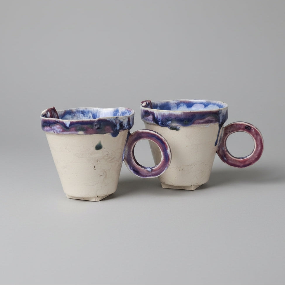 Drowning Doll Ceramic Coffee Cup – Uneasy Stillness Ritual, Ø7×8 cm by Red Raven Pottery