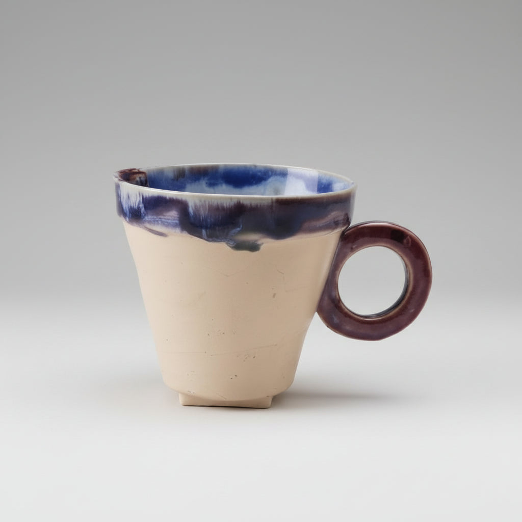 Drowning Doll Ceramic Coffee Cup – Uneasy Stillness Ritual, Ø7×8 cm by Red Raven Pottery
