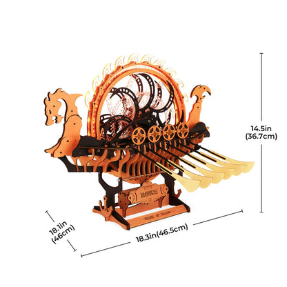 Viking Tales DIY Wooden Dragon Ship Kit – Courageous Spirit of the North, 229 pieces by Robotime