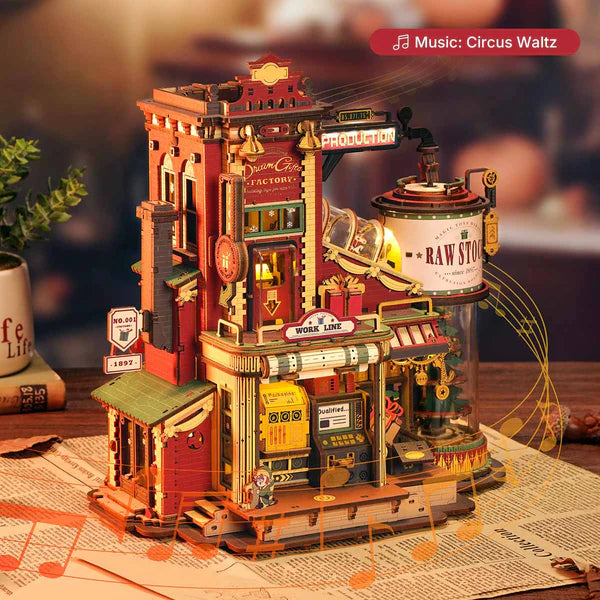 Dream Gift Factory DIY Wooden Miniature Kit – Santa's Magic Workshop, 449 Pieces