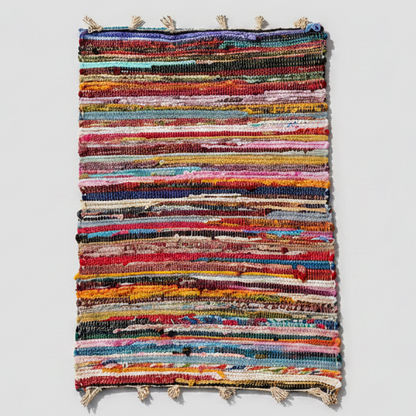 Earthsong Rag Rug – Reclaimed Color for Soulful Corners, 60 × 90 cm