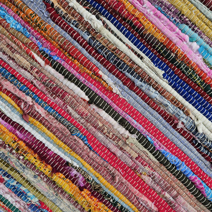 Earthsong Rag Rug – Reclaimed Color for Soulful Corners, 60 × 90 cm