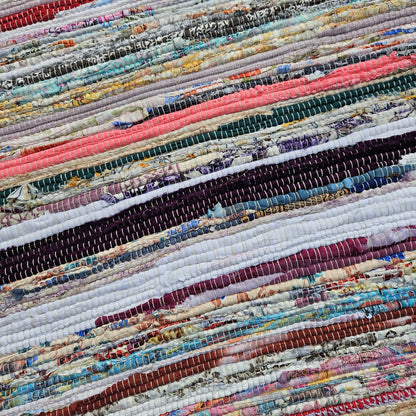 Earthsong Rag Rug – Reclaimed Color for Soulful Corners, 60 × 90 cm
