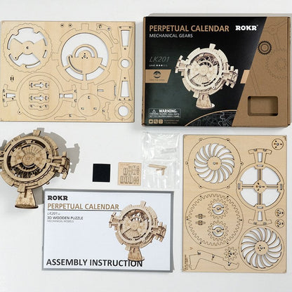 Wheel of Time DIY Wooden Perpetual Calendar Kit – Never-ending Accuracy, 52 pieces by Robotime