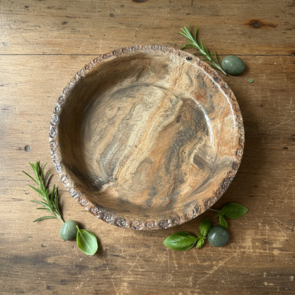 Elemental Blend Ceramic Plate - Marbled Earth Tones Magic Ø18×3 cm by Red Raven Pottery