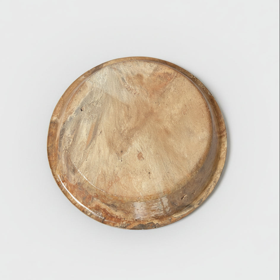 Elemental Blend Ceramic Plate - Marbled Earth Tones Magic Ø18×3 cm by Red Raven Pottery