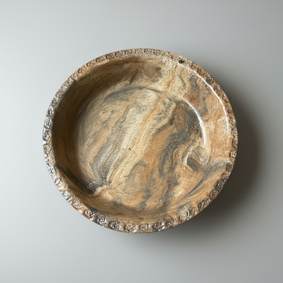 Elemental Blend Ceramic Plate - Marbled Earth Tones Magic Ø18×3 cm by Red Raven Pottery