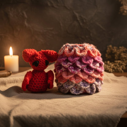 Emberling Hatch Crochet Set – Dragon Egg Scale Pouch, 18 cm by Hook & Hex