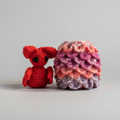 Emberling Hatch Crochet Set – Dragon Egg Scale Pouch, 18 cm by Hook & Hex
