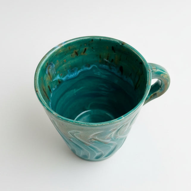Emerald Grove Ceramic Cup – Ritual Beneath the Canopy, Ø8.5×9 cm
